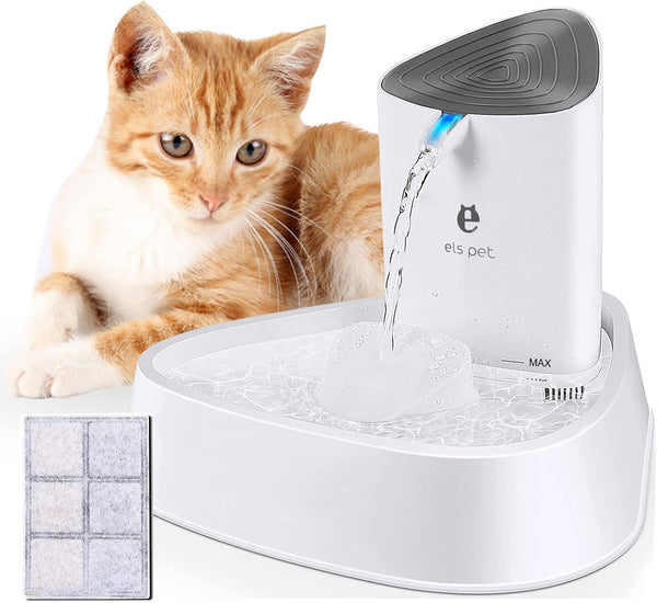 Fuente de Agua Automática para Mascotas ELS PET, 1.5L con Luz LED y Flujo Ajustable - Ideal para Gatos, Perros y Mascotas